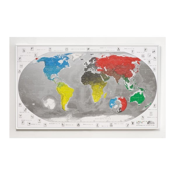 Mapa světa v průhledném pouzdru Commemorative World Map, 101 x 60 cm