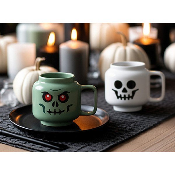 Зелена керамична детска чаша за лате 255 ml Skeleton – LEGO®-image-3