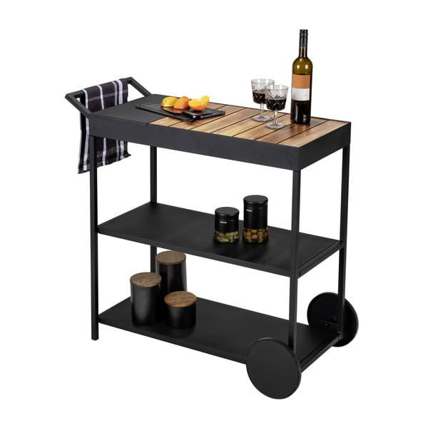 Маса за сервиране на колелца с акациев плот 40x80 cm Miro - Wenko-image-3