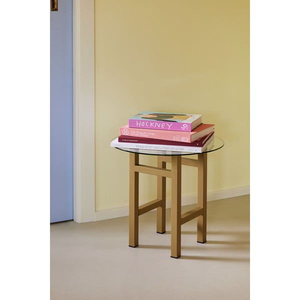 Кръгла странична масичка със стъклен плот ø 40 cm Elevate – Hübsch-image-1