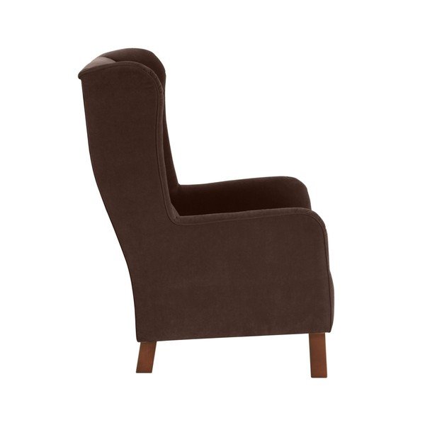 Hnědé křeslo ušák Max Winzer Bruno Velor-image-2