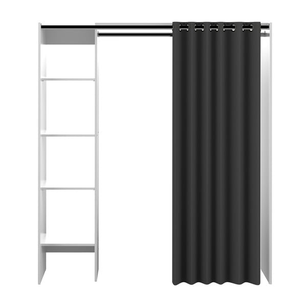 Черно-бял гардероб 160x182 cm Tom - TemaHome