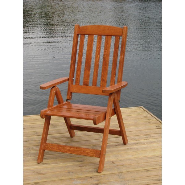 Кафяв градински стол от масивно дърво Luisa – Rojaplast-image-1