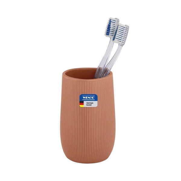 Кафява керамична чаша за четки за зъби Fablo – Wenko-image-3