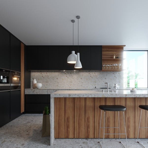 Светлосиво висящо осветително тяло с бетонов абажур ø 17 cm Mattia – Sollux-image-1