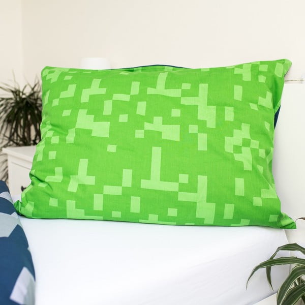 Зелено-синьо  единично  памучно детско спално бельо 140x200 cm Minecraft "Sssleep Tight" – Jerry Fabrics-image-4