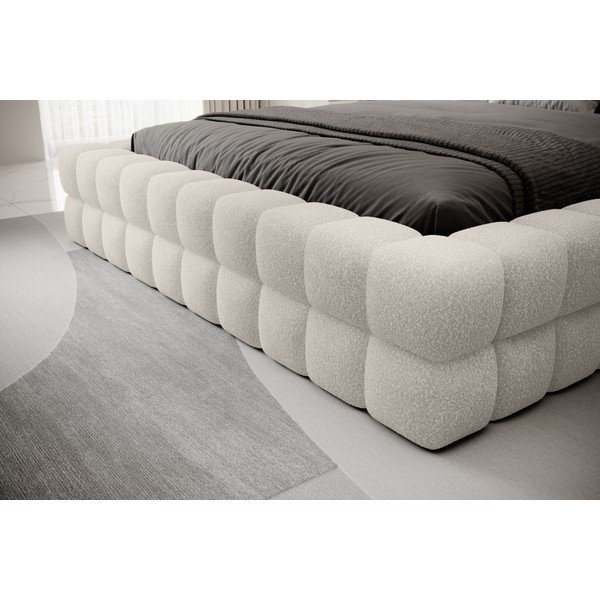 Бяло тапицирано двойно легло с място за съхранение и включена подматрачна рамка 180x200 cm Dizzle – ELTAP-image-3