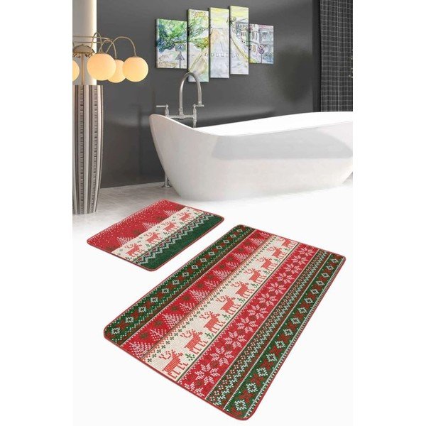 Кадифени килими за баня в комплект 2 бр. 60x100 cm Merry Christmas – Mila Home