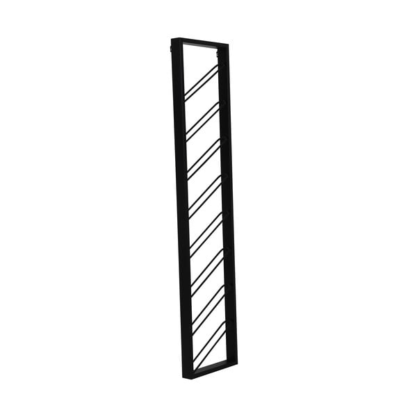 Черен стенен метален стелаж за вино брой бутилки 8 36x160x6 cm Malbeo – Light & Living-image-4