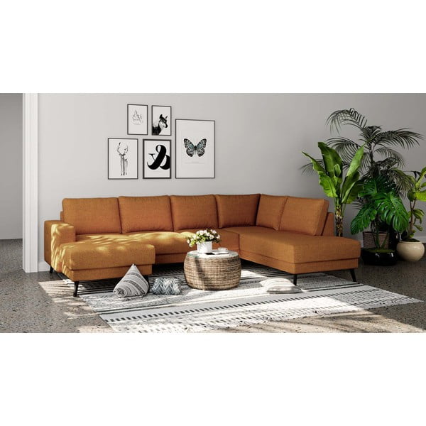 Оранжев ъглов диван (десен ъгъл) Fynn - Ghado-image-1