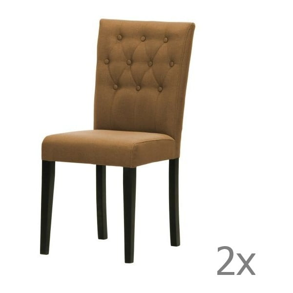 Sada 2 židlí Monako Etna Brown, černé nohy