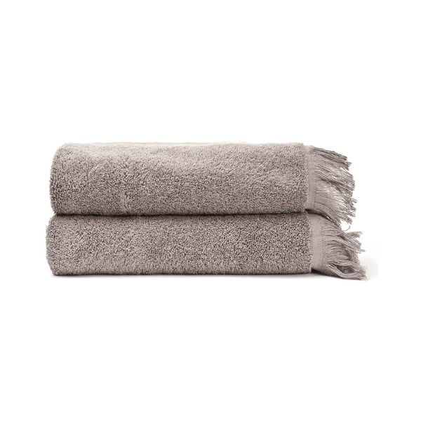 Сиво-кафяви памучни кърпи в комплект от 2 броя 50x90 cm - Bonami Selection