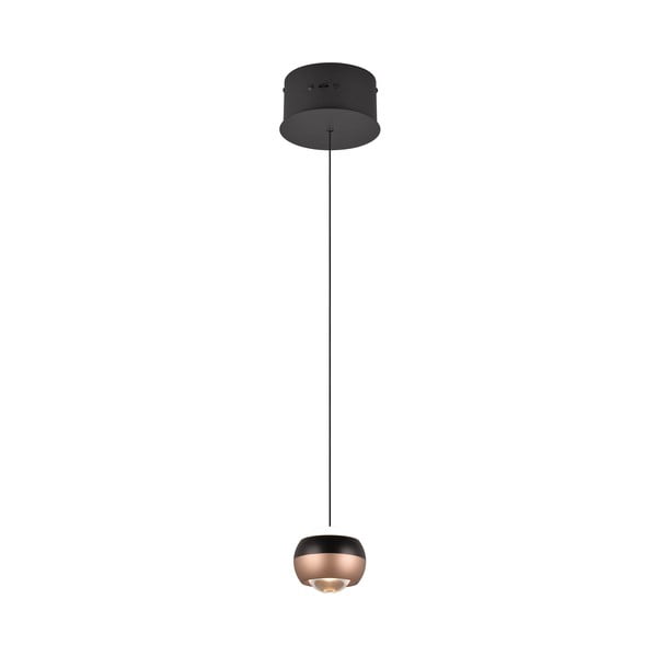 LED висящо осветително тяло с метален абажур ø 15,5 cm в черно-меден цвят Orbit - Trio Select