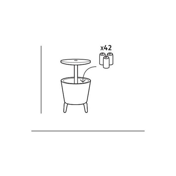 Пластмасова кръгла градинска маса с тавичка за лед ø 49,5 cm Cool – Keter-image-4