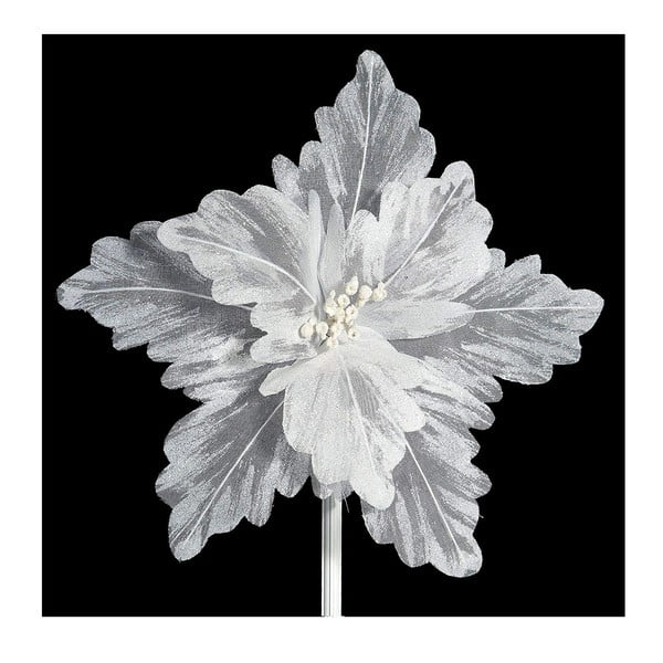 Bílá vánoční plastová dekorace ve tvaru květu DecoKing Chloe