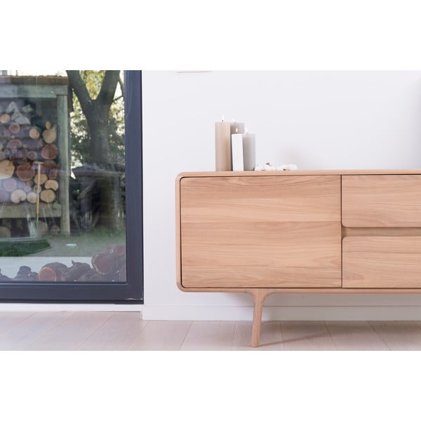 ТВ скрин от масивна дъбова дървесина Естествено Fawn - Gazzda-image-1