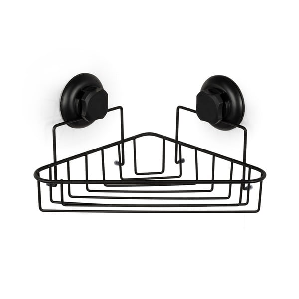 Черна самозадържаща се стена, монтирана на ъгъла на банята Черна ъглова стелаж 1 рафт Bestlock - Compactor-image-4