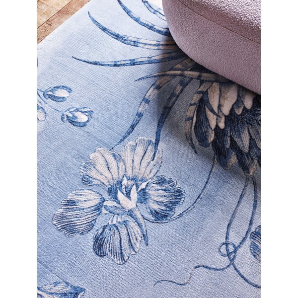 Светлосин вълнен килим 300x400 cm Talwin – Agnella-image-2