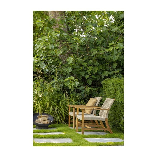 Бежово-естествено градинско кресло от масивно дърво Copper – Exotan-image-2