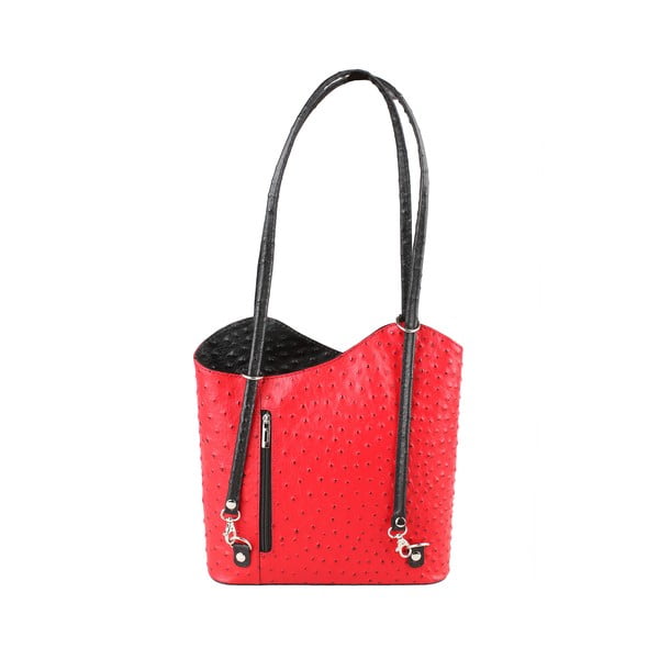 Червена и черна кожена чанта Parona - Chicca Borse