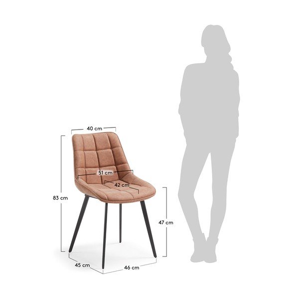 Sada 2 hnědých jídelních židlí La Forma Adah-image-1