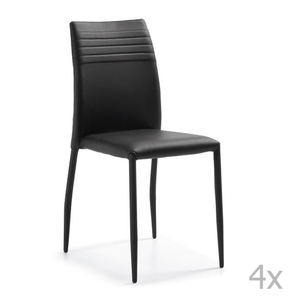 Sada 4 černých židlí La Forma Fresh