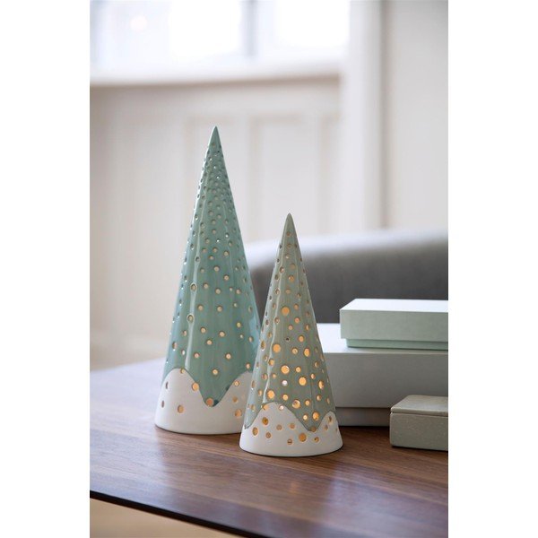 Тюркоазен коледен свещник от костен порцелан , височина 25,5 см Nobili - Kähler Design-image-3