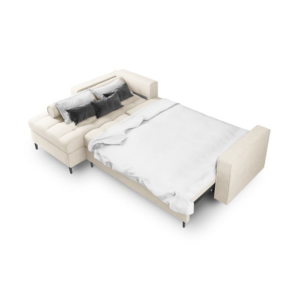 Светлобежов разтегателен диван Santo, ляв ъгъл - Milo Casa-image-4