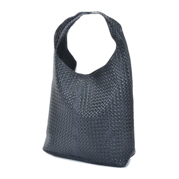 Синя кожена чанта Mangotti Paula - Mangotti Bags-image-3