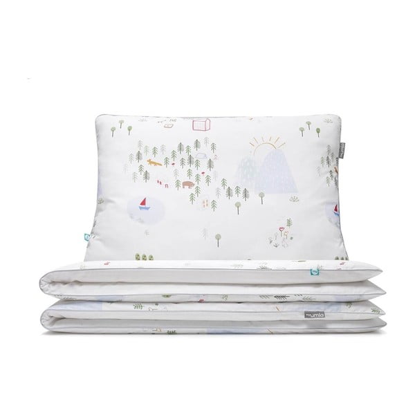 Детско памучно спално бельо за единично легло Maps, 100 x 135 cm - Mumla