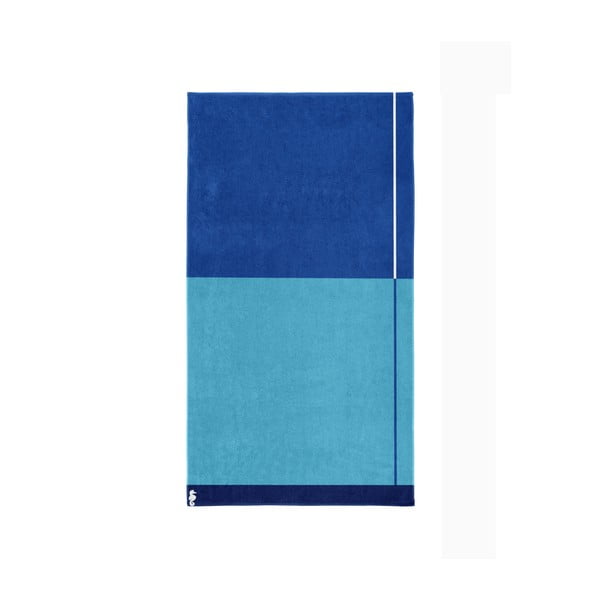 Modrá bavlněná osuška Seahorse Block, 180 x 100 cm