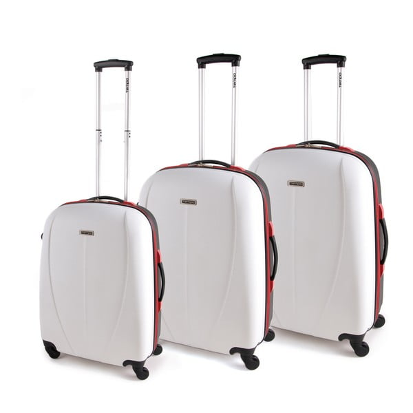 Sada 3 bílých cestovních kufrů na kolečkách Arsamar Wright