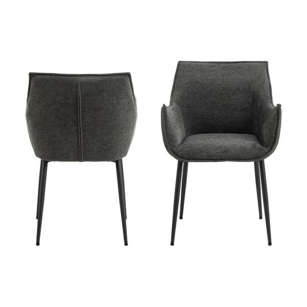 Тъмносив тапициран трапезен стол Bonita – Actona-image-4