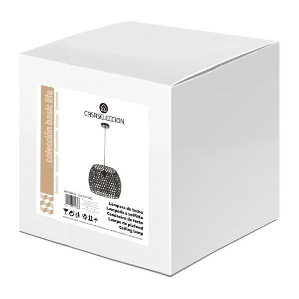 Черна бамбукова лампа за таван с бамбуков абажур ø 35 cm - Casa Selección-image-4