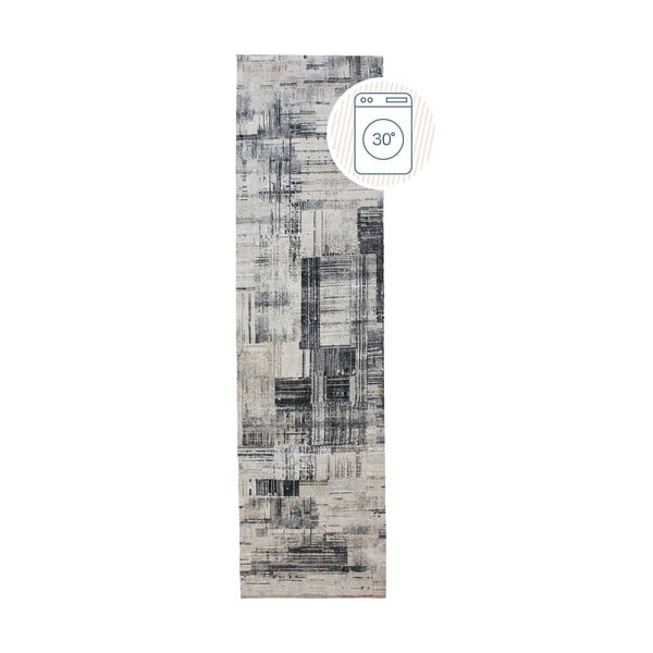 Сива пътека подходяща за пране 60x230 cm Silas Abstract – Flair Rugs