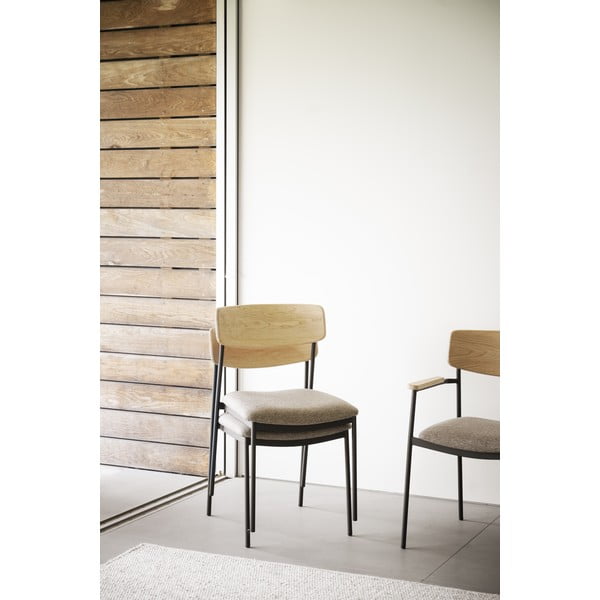 Трапезни столове в бежов и естествен цвят в комплект от 2 бр. Maymont – Rowico-image-1