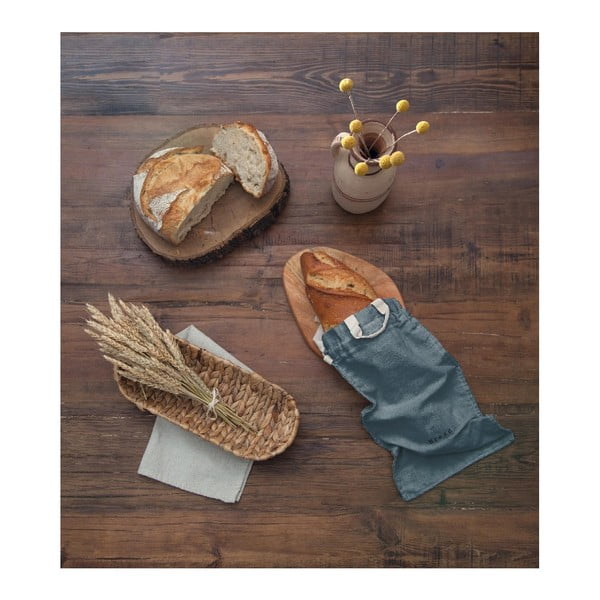 Платнена торба за хляб с ленена чанта Blue Sky, височина 42 cm - Really Nice Things-image-1