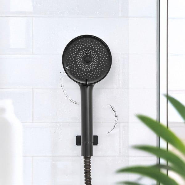 Матово черно пластмасова душ глава ø 12 cm Softwater – Wenko-image-1