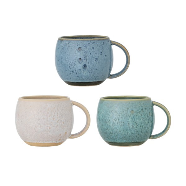 Сини/кремави глинени чаши в комплект от 3 бр. 420 ml Harriet – Bloomingville