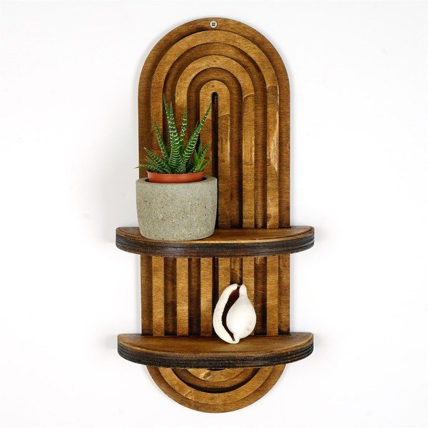 Кафяв двуетажен рафт 40 cm Raf - Kalune Design-image-4