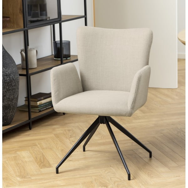 Бежови тапицирани трапезни столове в комплект с подлакътници 2 бр. Laura – Actona-image-1