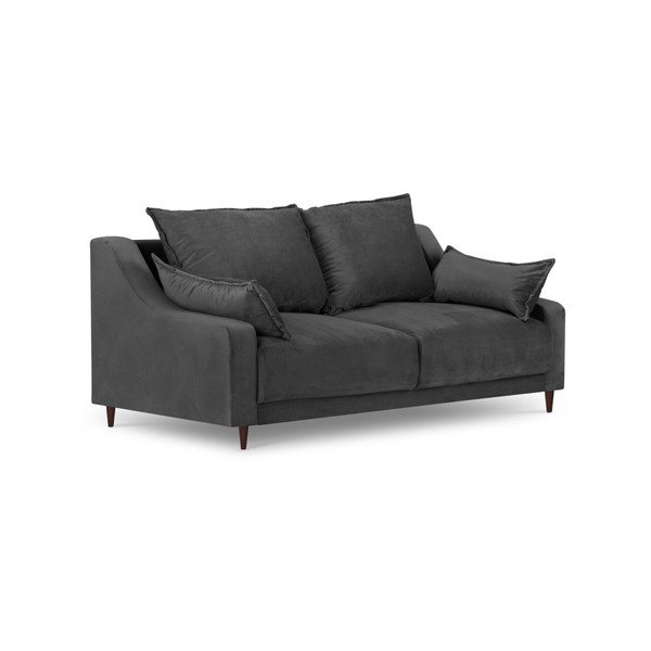 Диван от тъмносиво кадифе Freesia, 150 cm - Mazzini Sofas-image-2