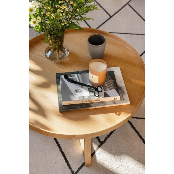 Кръгла дървена маса от дъбова дървесина Кръгла, Ø 66 cm - Wireworks-image-4