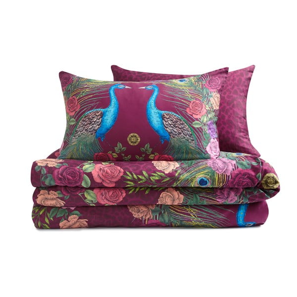 Лилаво единично  спално бельо от памучен сатен 135x200 cm Xanadu Peacock – Matthew Williamson