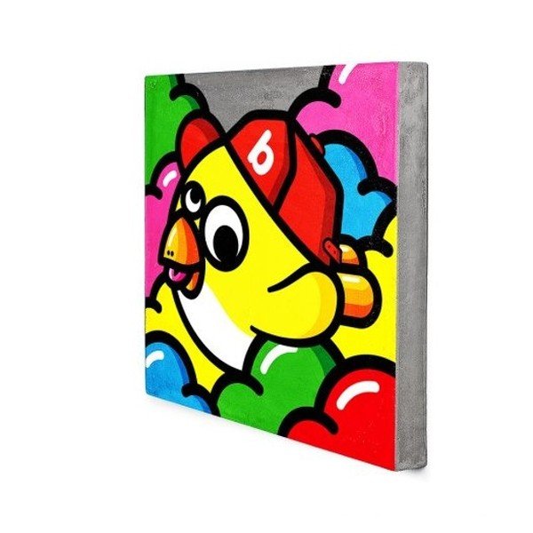 Бетонна стенопис Jaune, 40 x 40 cm Oiseau Volant - Lyon Béton-image-1