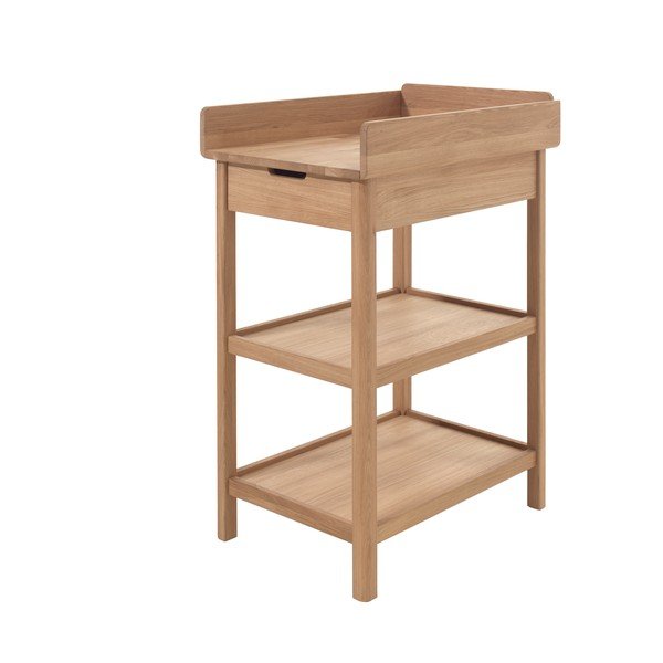 Маса за повиване от масивен дъб с маса за преповиване в естествен цвят Forrest – Vipack