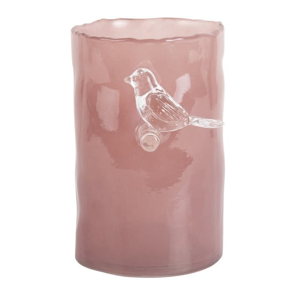 Розова стъклена ваза (височина 15 cm) Bird On Branch – PT LIVING