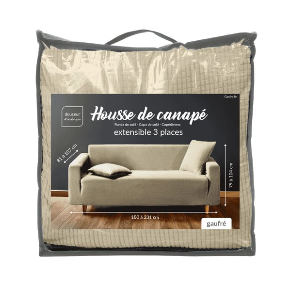 Кафяво триместно ластично покривало за диван Sacha – douceur d'intérieur-image-3