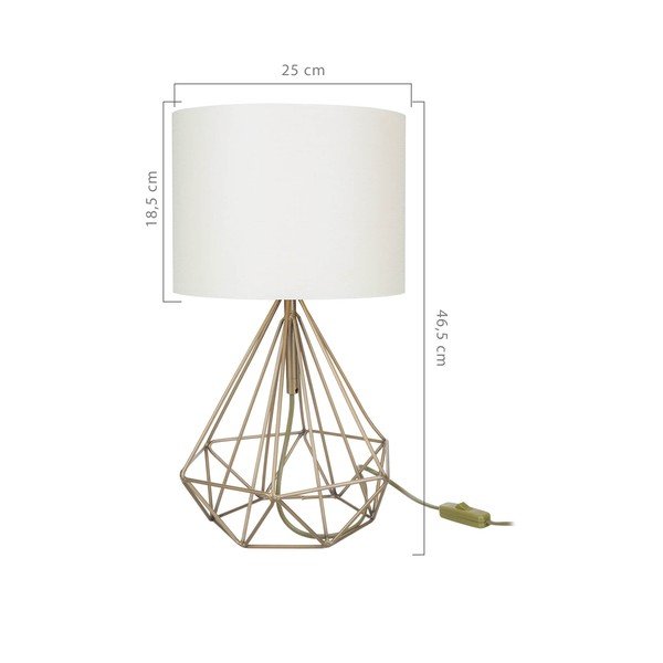 Настолна лампа с текстилен абажур в кремаво-златист цвят (височина 46,5 cm) Pena - Squid Lighting-image-2