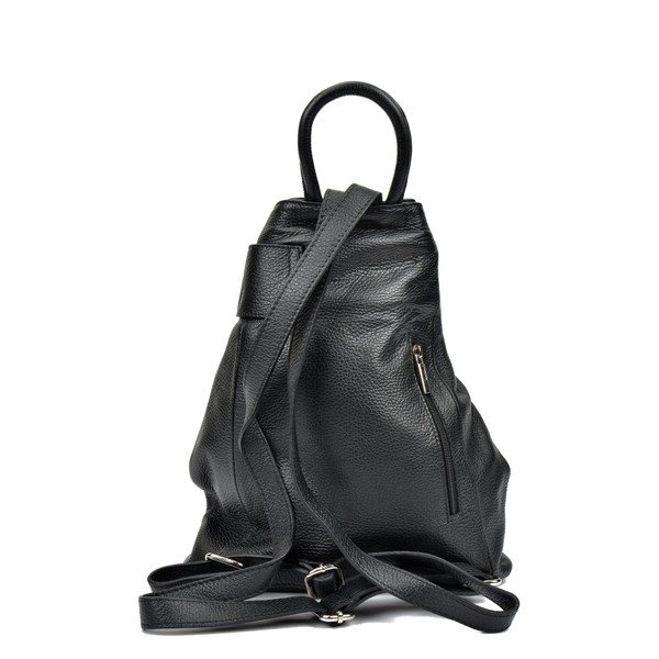 Černý kožený batoh Anna Luchini Makna-image-4